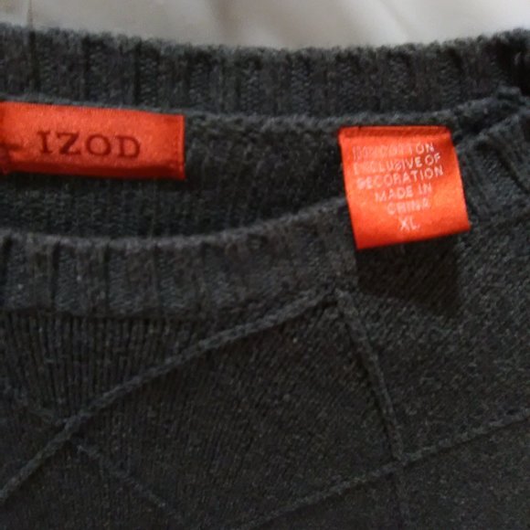 Izod Long Sleeve Men's Sweater Color Gray Size XL - Picture 5 of 5
